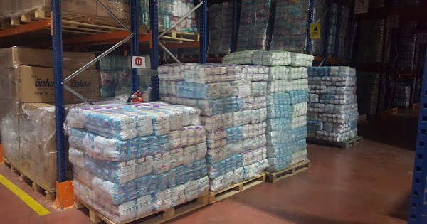 Baby Diapers in manufacturer's warehouse