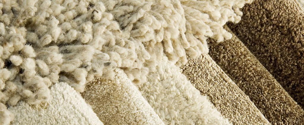 Image of 7 rugs made of different yarns. Shaggy, Acrylic, Polyester, Polypropylene, Viscose, Wool