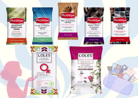 functional wet wipes: flushable, feminine, intimate wet wipes, make-up remover, oil and grease remover, pet cleaning wet wipes