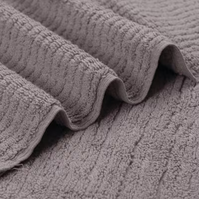 Hand towel Jacquard weave 600 gsm grey ribbed