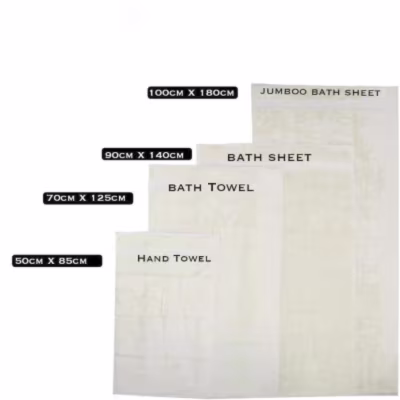 Towel sheet cotton 700 gsm and other sizes compared