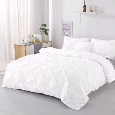 duvet cover cotton buttoned plain color 200 tc