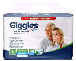 Adult diaper brand "Giggles" manufactured by Sevincler