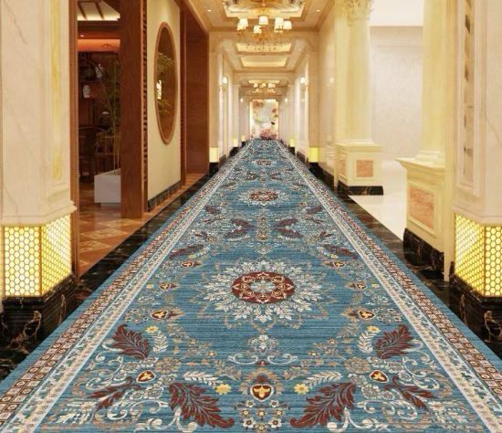 hotel corridor carpet blue classic design