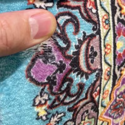 low pile printed polyester rug