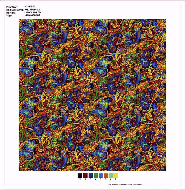 polyamide Chromojet carpet mockup vibrant colors variant 1