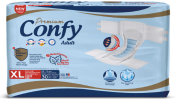 Adult diaper brand "Premium Confy" manufactured by Lidersan