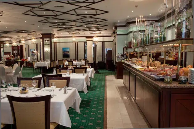 hotel restaurant carpet green